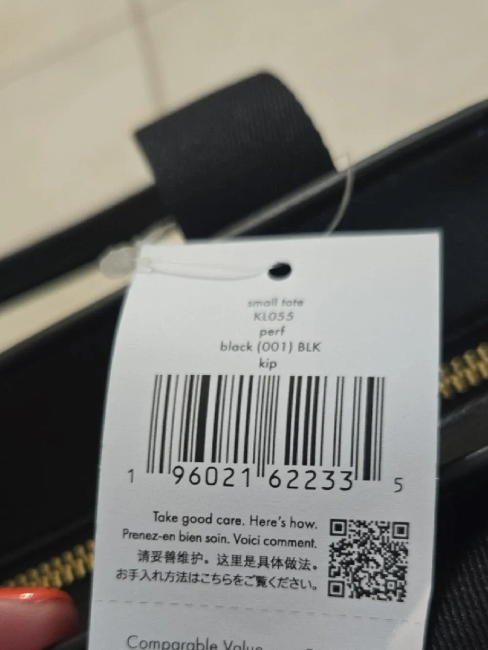 kate spade Black Perforated Tote with Removable Strap NWT